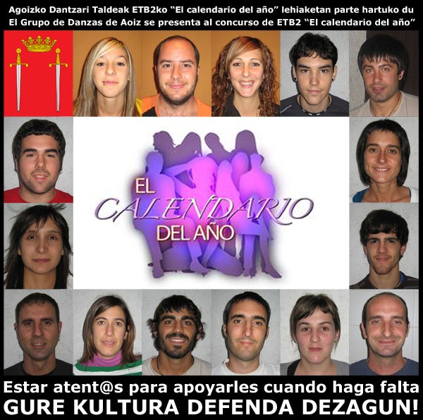 Agoizko Dantzari Taldea EITBko urteko egutegia lehiaketan
