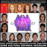 Agoizko Dantzari Taldea EITBko urteko egutegia lehiaketan Agoizko Dantzari Taldea EITBko urteko egutegia lehiaketan