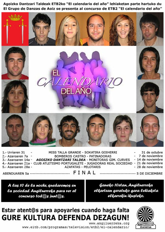 Agoizko dantzariak EITBko "El calendario del año" lehiaketan
