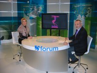 Mikel Aristegi eta Isabel Verdini ETB2ko Forum-en Mikel Aristegi eta Isabel Verdini ETB2ko Forum-en