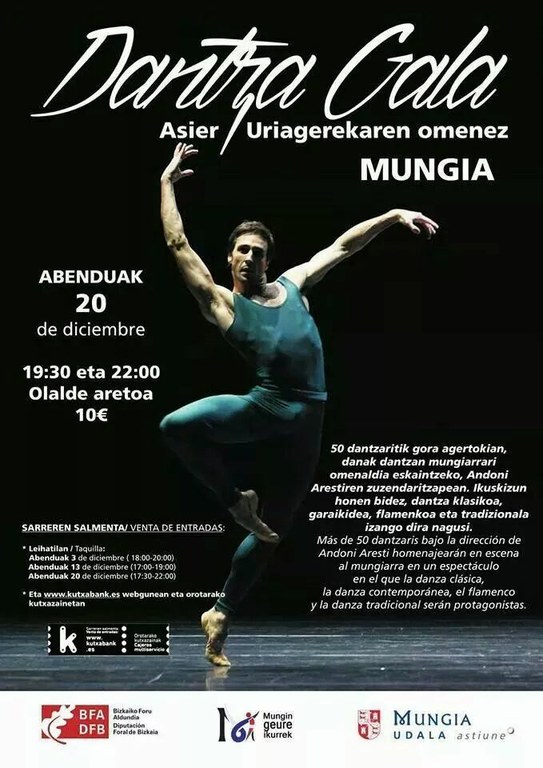 Asier Uriagerekaren omenez Dantza Gala ospatuko da Mungian