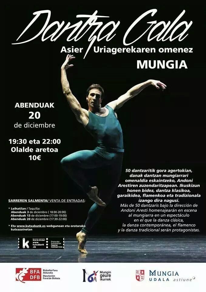 Asier Uriagerekaren omenez Dantza Gala ospatuko da Mungian