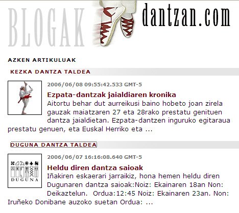 Blogak dantzarion eskura Blogak dantzarion eskura