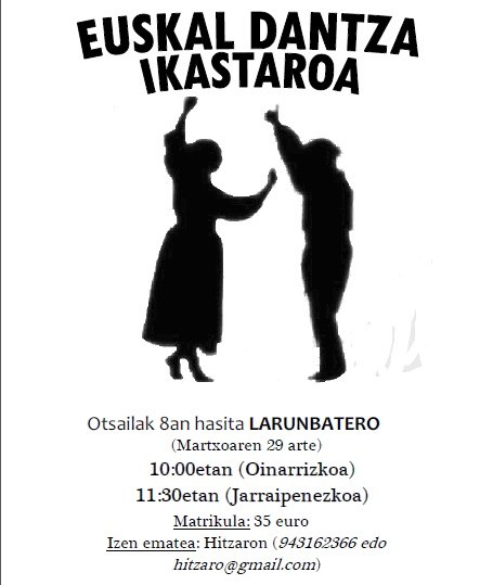 Dantza ikastarorako izen ematea zabalik!