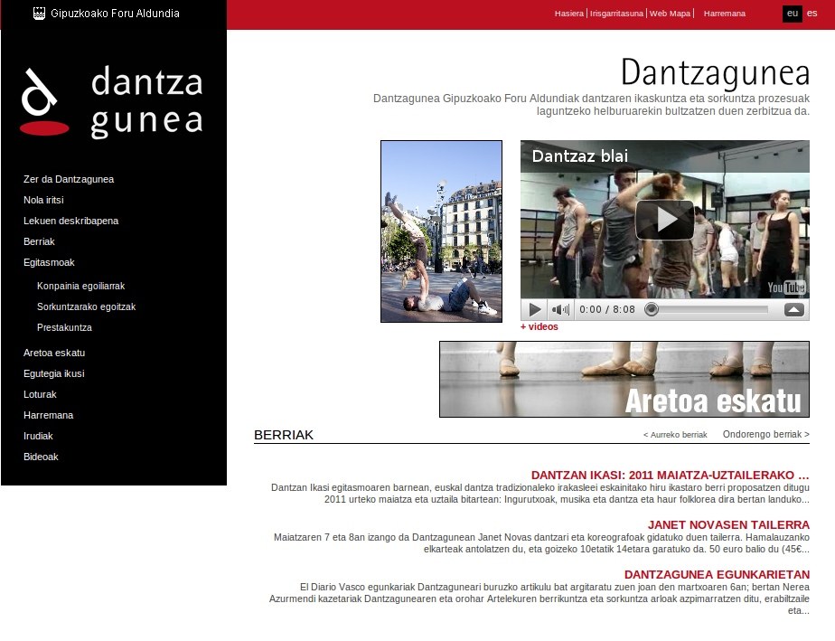 Dantzagunea.net webgunea martxan da