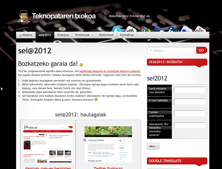 Bozkatu dantzan.com sareko 2012ko euskarazko ekarpen onenen sariketan