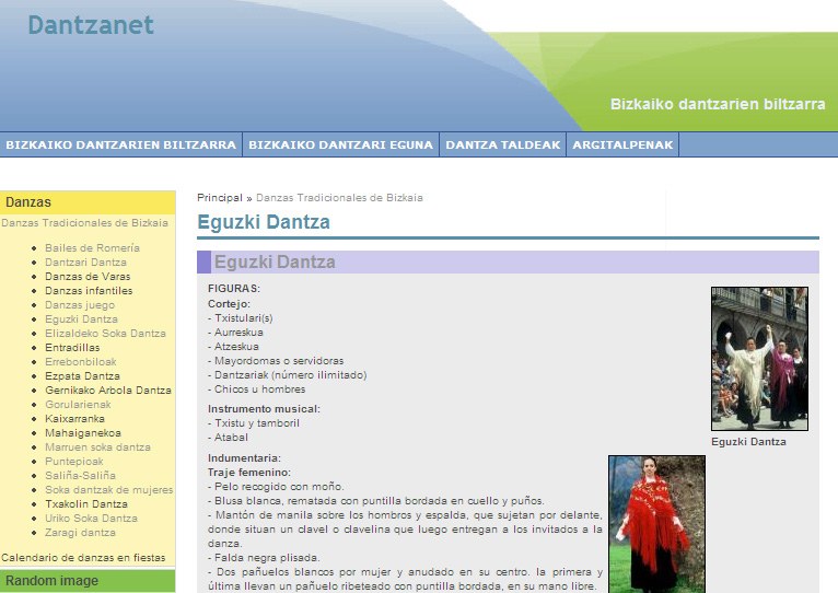 Dantzanet, Bizkaiko dantzarien biltzarraren webgunea