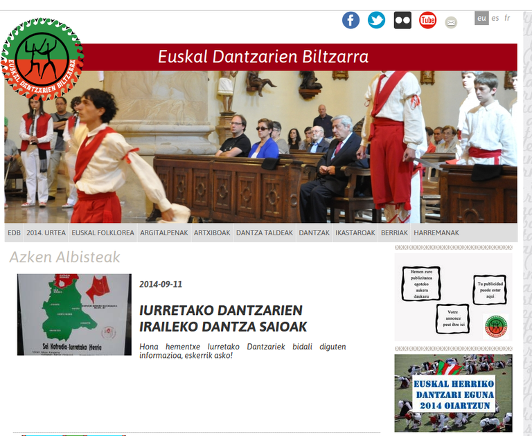 Webgunea berritu du Euskal Dantzarien Biltzarrak