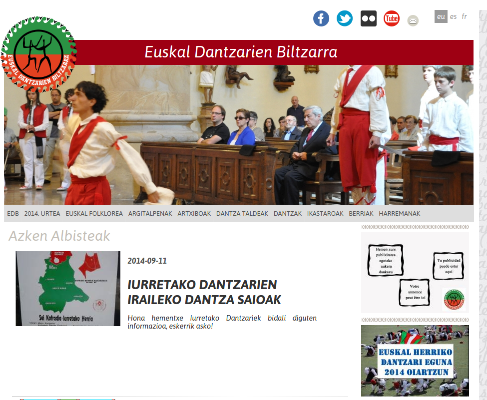 Webgunea berritu du Euskal Dantzarien Biltzarrak
