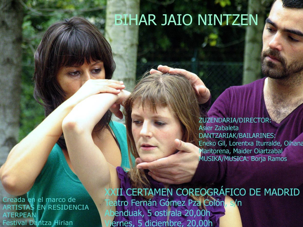 Ertzak Madrileko Koreografia Sariketara aurkeztuko du Asier Zabaletaren azken lana