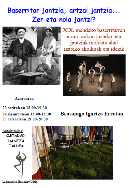 Euskal baserritar jantzien erakusketa Ostadar Dantza Taldearen eskutik