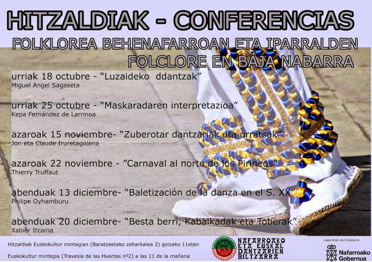 "Folklorea Iparraldean", Nafarroako Dantzarien Biltzarrak antolatutako hitzaldi sorta