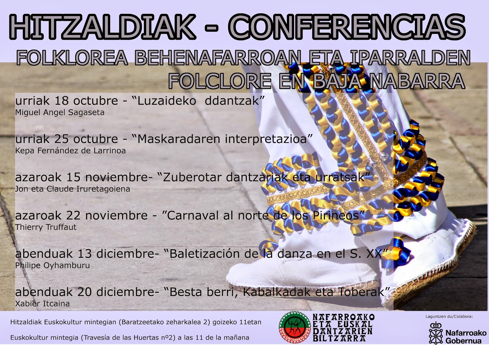 "Folklorea Iparraldean", Nafarroako Dantzarien Biltzarrak antolatutako hitzaldi sorta