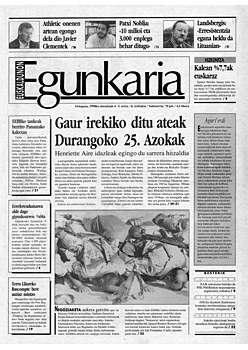 Hamar urte Egunkaria itxi zutela Hamar urte Egunkaria itxi zutela