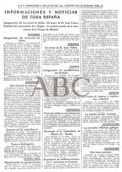 ABCko 1929ko uztailaren 7ko aleko albistea ABCko 1929ko uztailaren 7ko aleko albistea