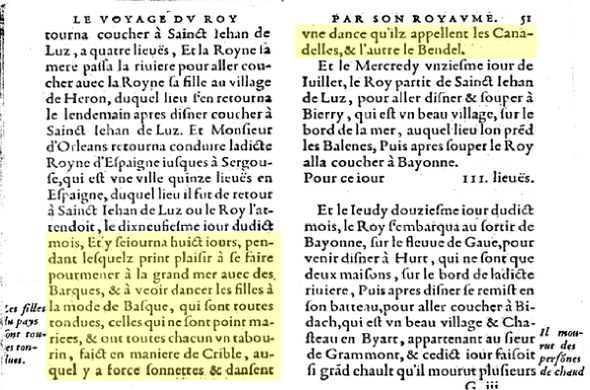 Charles IX.ak emakumeak dantzan ikusi zituenekoa 1565 