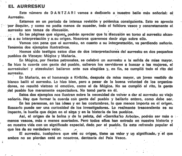 El Aurresku editorial Dantzari n.4 1966