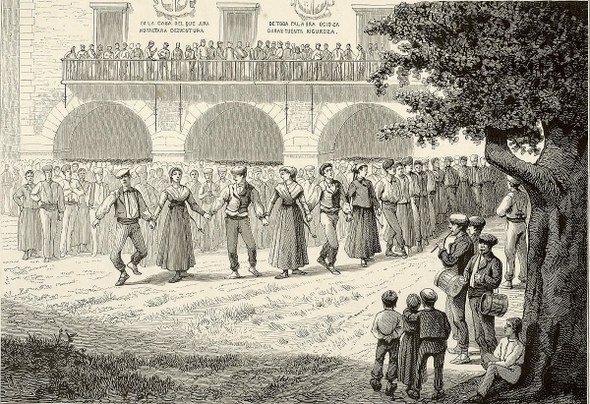 Elorrioko plazan dantzatutako zortzikoa. Irudia: Eriz