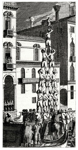 Erdi Aroko giza-dorre baten grabatua, Venezian