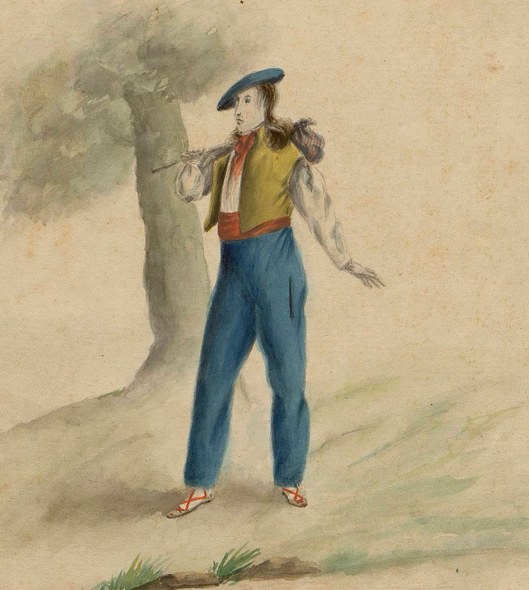 Euskal jantzien eta dantzarien margoak eta akuarelak