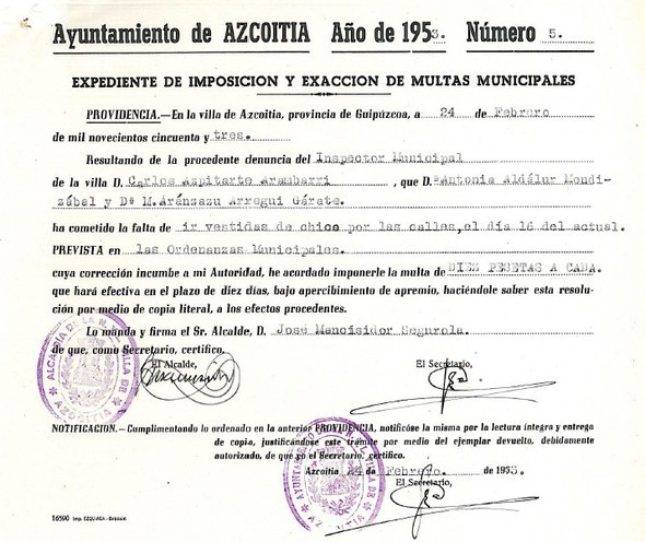 Galtzak jazteagatik multa
