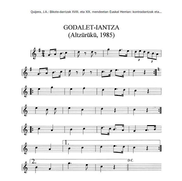 Godalet partitura Godalet partitura