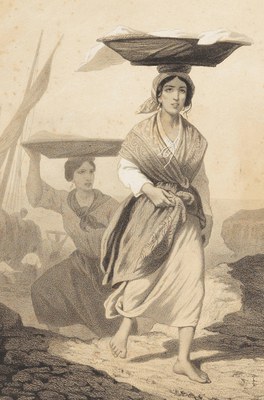 Kaskarotak arrain saltzaileak marrazkia bert