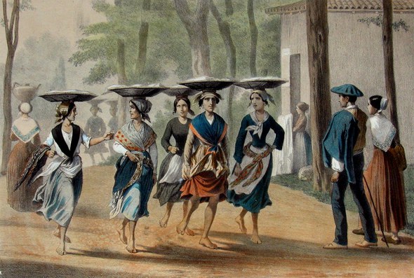 Kaskarotak arrain saltzaileak marrazkia