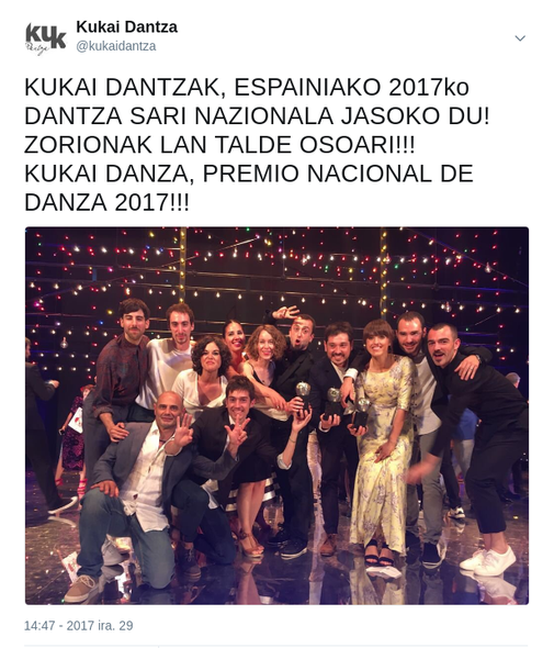 kukai dantza sari nazionala 2017 twitter