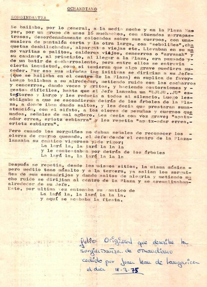 Langarika testua Otxandio sorgin-dantza