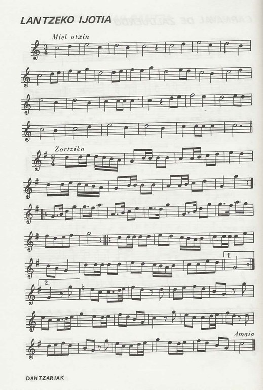 Lantzeko ijotiak partitura
