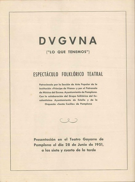 Lizarrako festetako programa, 1951-5