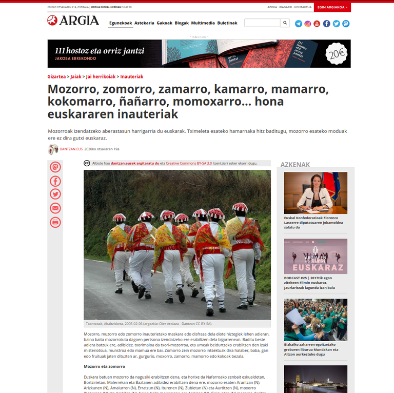 Mozorro, zomorro, zamarro... Argian