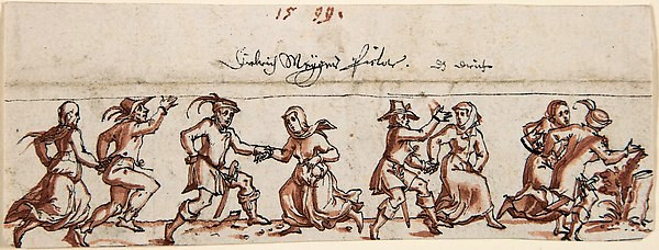 Nekazariak dantzan, Suitza, Zurich 1572–1658 New York Metropolitan Museum DP803379