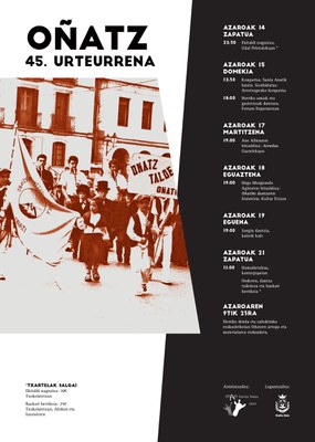 Oñatz 45. urteurrena: Kartela Oñatz 45. urteurrena: Kartela