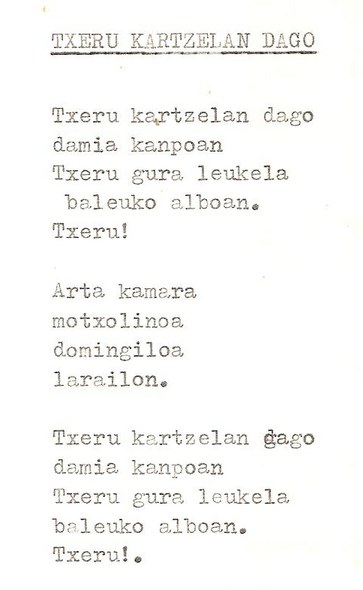 Txeru kartzelan dago abestiaren letra