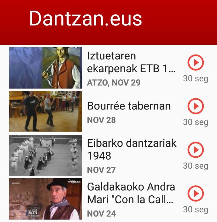 Telebistan ikus daiteke dantzan.eus kanala JarriON aplikazioarekin