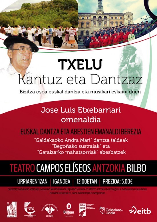 Jose Luis Etxebarria Goiri omenduko dute kantuz eta dantzaz Bilbon