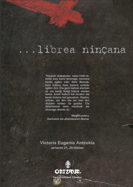 '... Librea ninçana' Donostiako Victoria Eugenia antzokian urriaren 21ean