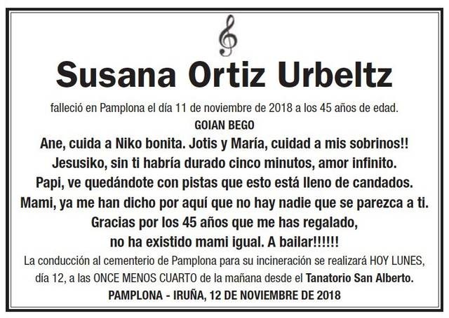 Bere eskelan "Dantzara!" dei eginez agurtu da Susana Ortiz Urbeltz Bere eskelan "Dantzara!" dei eginez agurtu da Susana Ortiz Urbeltz