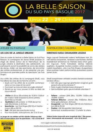 Dantza tailerra : Hirietako basa oihanaren legeak