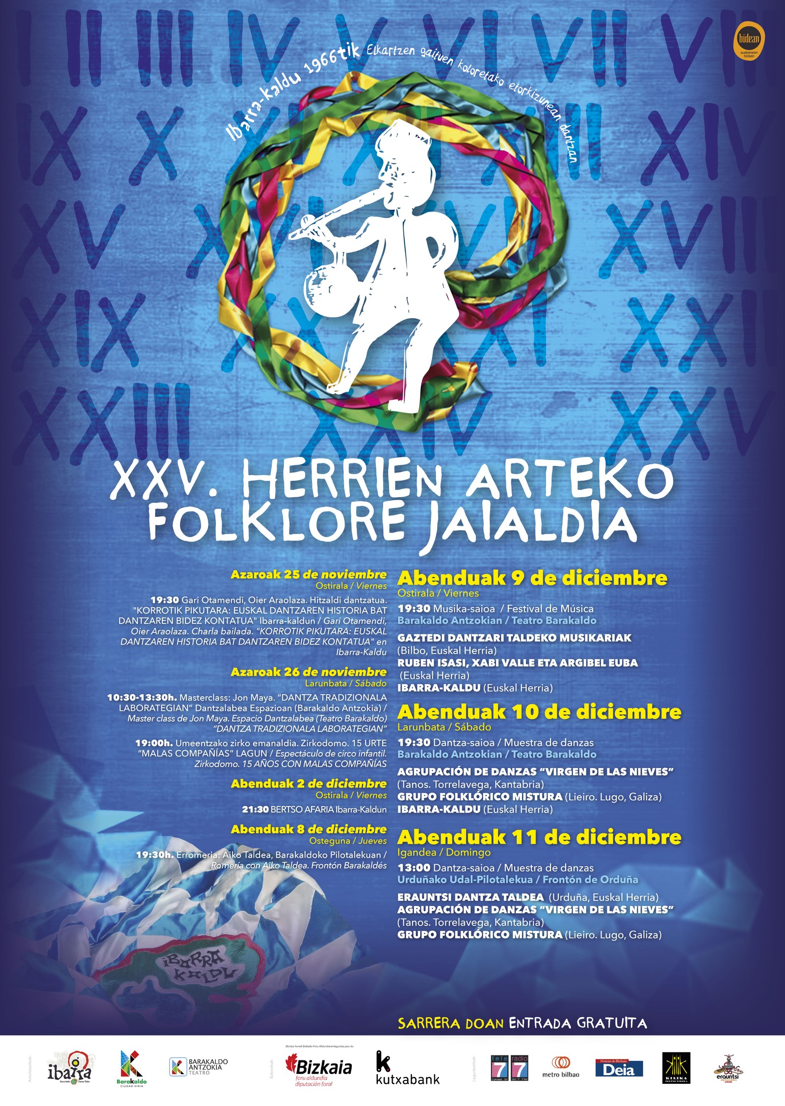 Barakaldoko folklore jaialdia 25. ediziora iritsi da