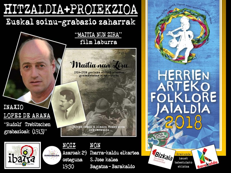 Herrien arteko XXII. Folklore Jaialdia: Hitzaldi-solasaldia Inaxio López de Aranarekin.