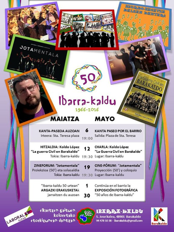 Ibarra-kaldu elkarteak maiatzean ere jarraitzen du 50. urteurrena ospatzen.