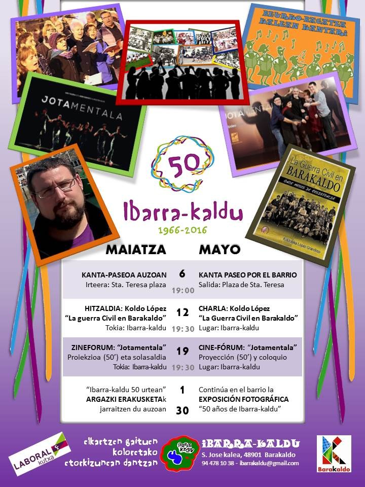 Ibarra-kaldu elkarteak maiatzean ere jarraitzen du 50. urteurrena ospatzen.