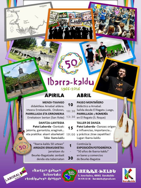 Ibarra-kalduk 50 urte apirileko egitaraua