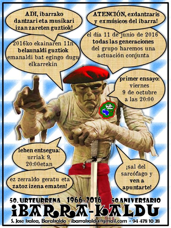 Ibarra Kalduk 50. urteurrena ospatuko du datorren urtean. Deialdia