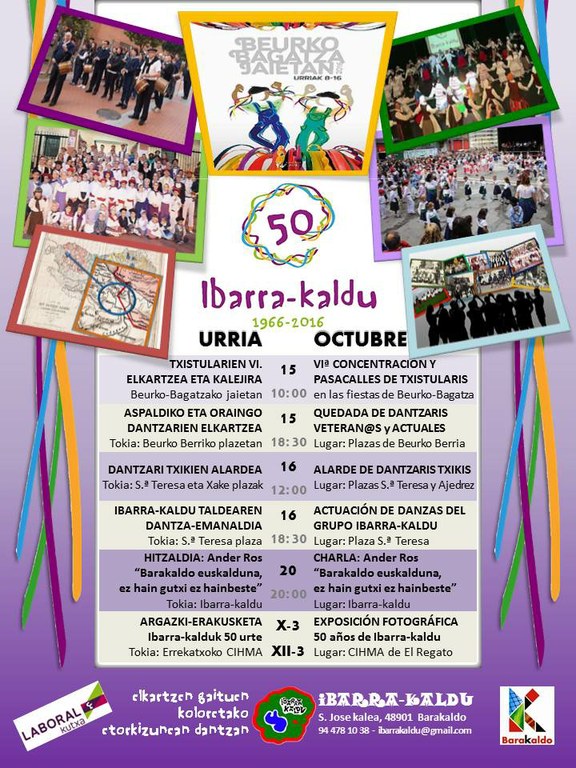 Ibarra-kalduren 50. urteurreneko urriko ekitaldiak