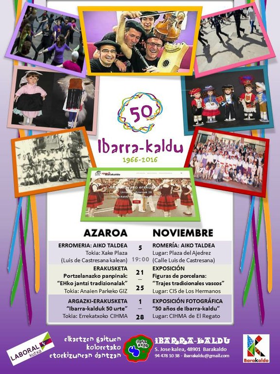 Ibarra-kalduren 50. urteurreneko azaroko ekitaldiak Ibarra-kalduren 50. urteurreneko azaroko ekitaldiak