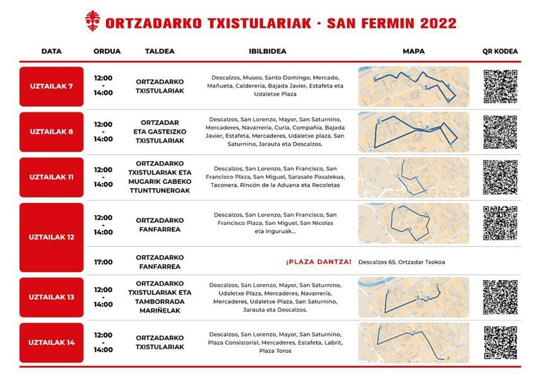 Ortzadarreko txistulariak - San Fermin 2022